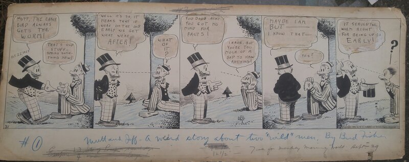 Bud Fisher, Mutt and Jeff - A Weird story - Planche originale