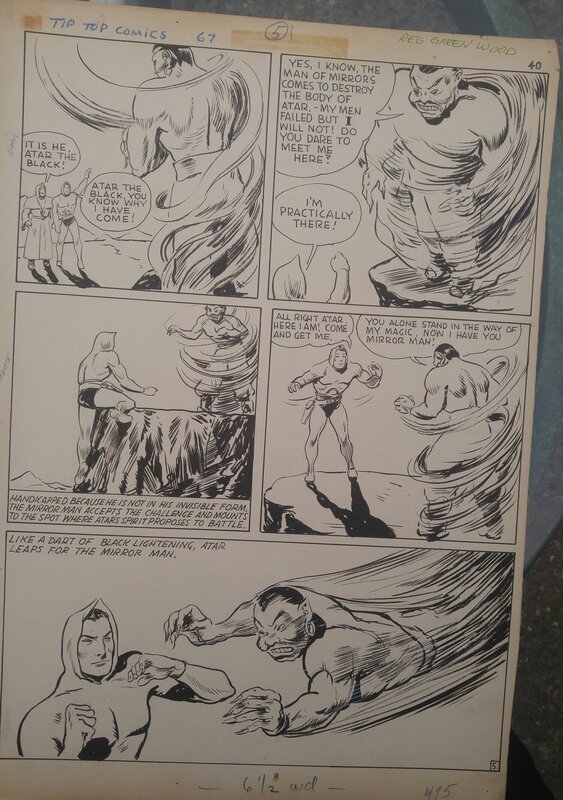 Reg Greenwood, Black Atar Tip Top Comics #67 - Planche originale