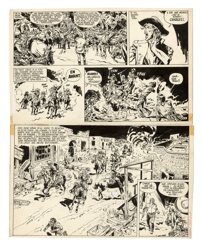 For sale - Jean GIRAUD - Blueberry - La piste des Navajos - planche originale 32 - Comic Strip