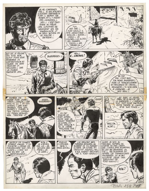 For sale - Jean GIRAUD - Blueberry - Tonnerre à l'ouest - planche originale 38 - Comic Strip