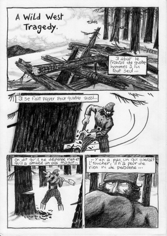 En vente - Grégory Mardon - A Wild West Tragedy page 01 - Planche originale