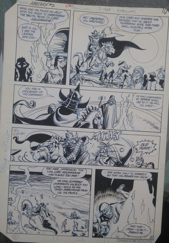 Ric Estrada, Romeo Tanghal, Amethyst #2 p.8 Gem World Lord Aquamarine abuses old Yuhr! - Comic Strip