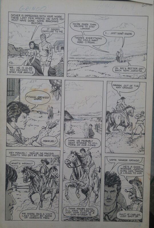 Wayne Reid, Dirk Johnson, Gringo. Page 4 His amnesia subsides and unpleasant memories return! - Comic Strip
