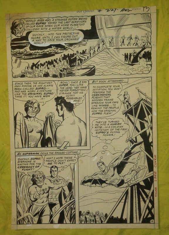 Curt Swan, George Roussos Bell, Superman #229.    DC Comics - Planche originale