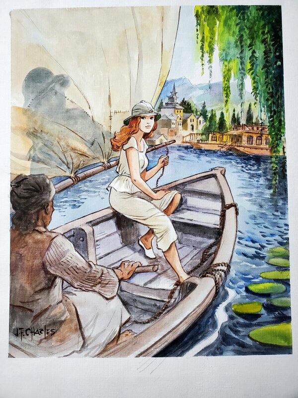 Jean-François Charles, INDIA DREAMS  LAC DALE couleur directe - Original Illustration
