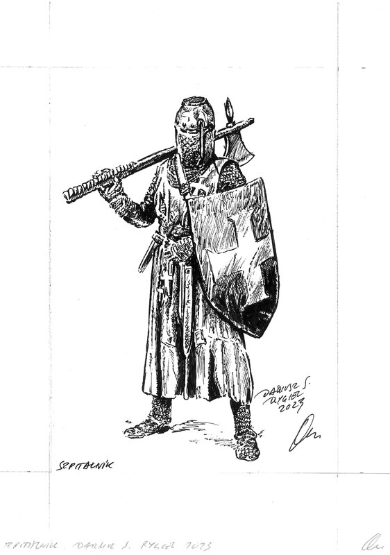 Hospitaler knight by Dariusz Rygiel - Original Illustration