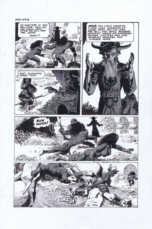 Hot Stuf #3 page 8 - The Dweller in the Dark by Richard Corben 1976 - Planche originale