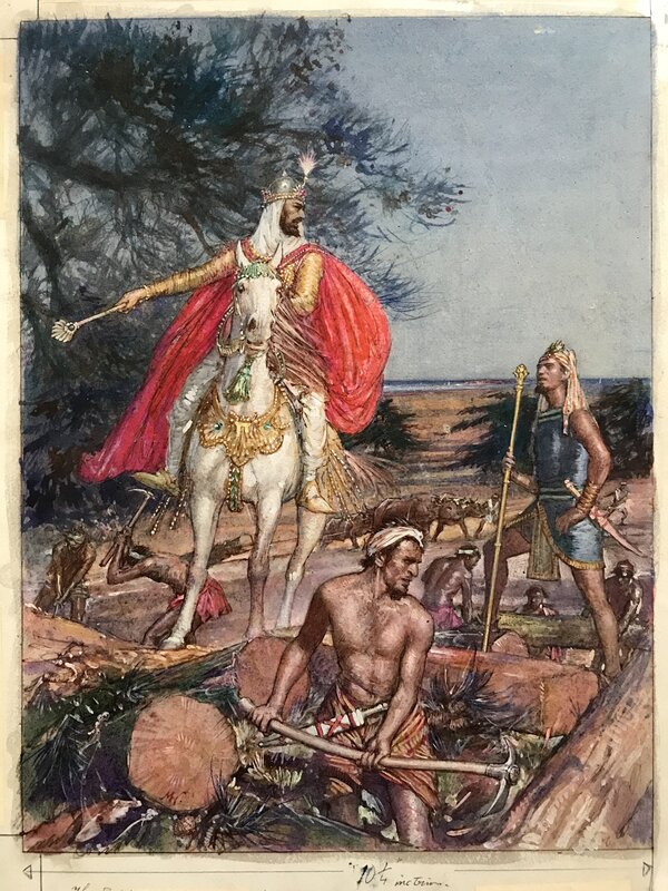 John Millar Watt, Hiram, the King of Tyre - Illustration originale