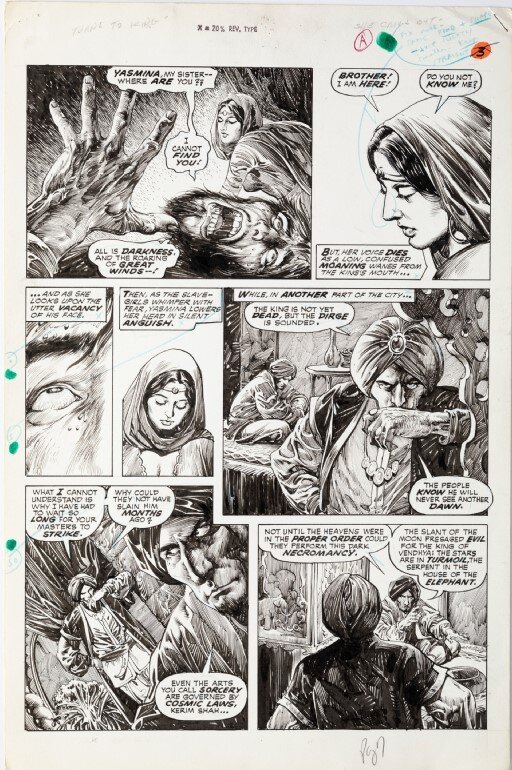 John Buscema, Alfredo Alcalá, Savage Sword of Conan 16 Page 3 (People of the Black Circle) - Planche originale