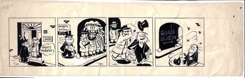 Raymond Macherot, Le Père La Houle - Première version Strip 16 - Planche originale