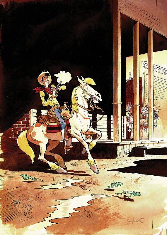 Matthieu Bonhomme, Lucky Luke et Jolly Jumper - Couverture originale