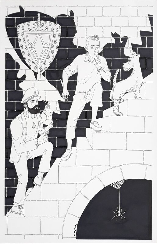 Martin Morazzo, Tintin et Haddock (Commission) - Original Illustration