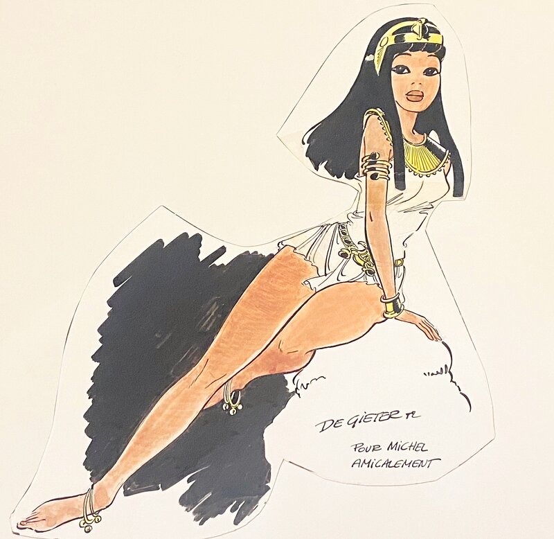 Lucien De Gieter, illustration originale, la belle Princesse Théti-Chéri de l'univers des aventures de Papyrus, . - Illustration originale