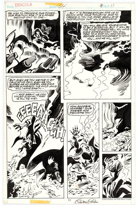 For sale - Gene Colan, Tom Palmer, Tomb of Dracula #64. Signed Gene Colan - Comic Strip